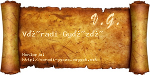 Váradi Győző névjegykártya